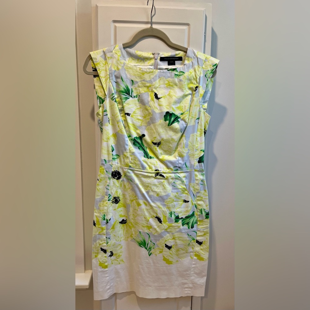 French connection yellow floral dress. Size 8